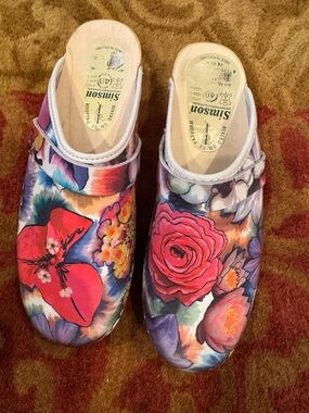SIMSON Floral Clog in Multicolor - Women's Slip-On Comfort Sz 41 US 10